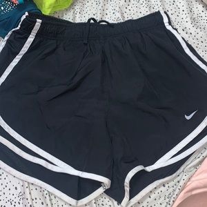 basic black and white nike shorts, size small